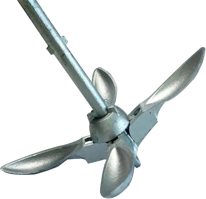 ISURE MARINE 1.5kg/3.5 lbs Boat Anchor ，Kayak Fishing Galvanized Anchor kit， Folding Anchor System for Kayak Canoes Accessories-StrideForce Fitness