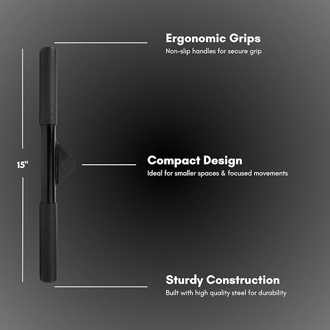 EVMT 15-Inch LAT Pulldown Attachments for Home Gym – LAT Pull Down Bar, Cable Machine Accessories for Tricep Bar, Bicep, Back Training, Full Rotation, Heavy-Duty Strength Workout Equipment-StrideForce Fitness