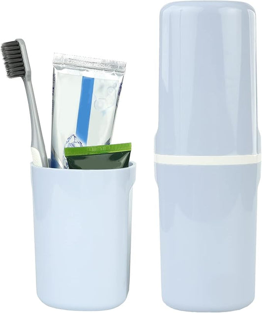 Surblue Travel Toothbrush Case Detachable Toothbrush Holder with Cover Portable Toothbrush Container for Vacation Camping Dorm Bathroom,Blue