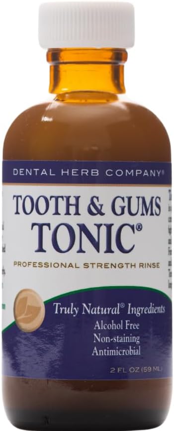 Dental Herb Company - Tonic Mouthwash and Essentials Toothpaste Travel Kit - Made with Pure Essential Oils to Relieve Bad Breath, Bleeding, and Irritated Gums. 2 oz. Mouthrinse - 1 oz. Toothpaste