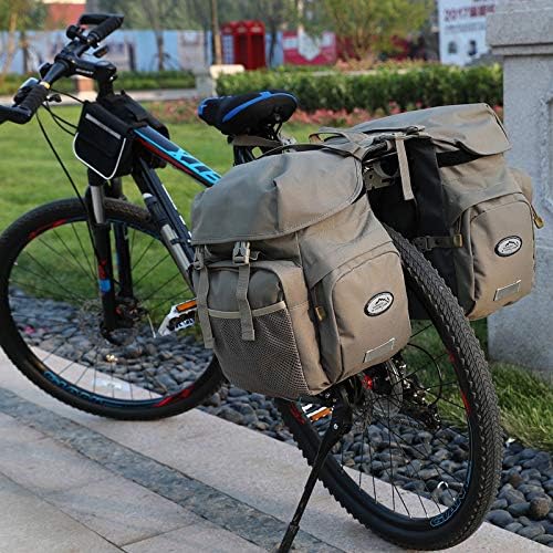 FANWU 50L Bike Panniers Bicycle Commuting Bag Waterproof Saddle Bags with Rain Cover for Bicycle Rear Rack Carrier, Support for Width Less Than 7 inches Bike Rack-StrideForce Fitness