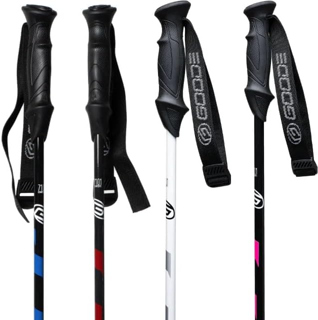 Goode - G-Max (Set of 2) - Our shafts use The Shock Absorption Properties of Carbon to Enhance Your Skiing Experience - Summit Red / 46"/115cm-StrideForce Fitness