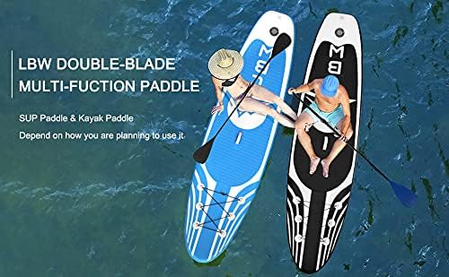 LBW SUP Paddle Board Paddle Stand up Paddleboard Paddles - 3-Piece or 4-Piece Floating Alloy Portable SUP Kayak Paddle Adjustable 2-Sided Paddle-StrideForce Fitness