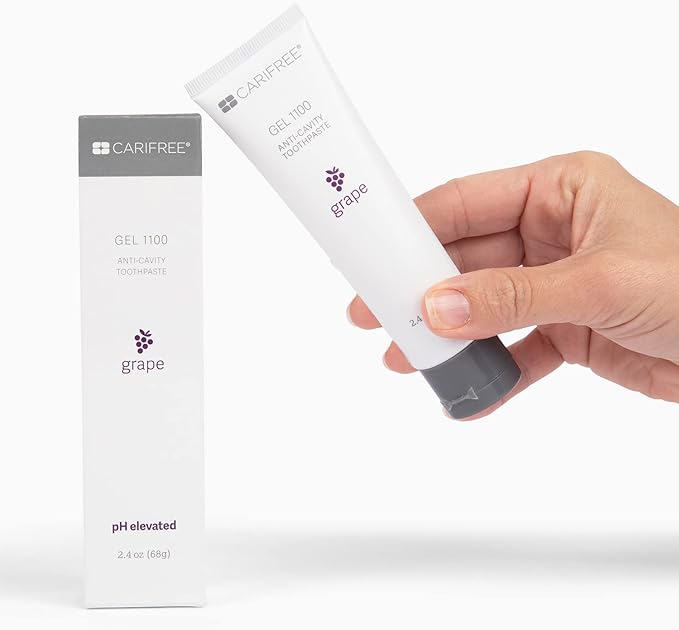 CariFree Gel 1100, Grape Flavored, Anti-Cavity Fluoride Toothpaste with Nano Hydroxyapatite for pH Neutralization, Enamel Protection, Dentist Recommended, Dentist Developed, 2.4 Ounce (Pack of 4)