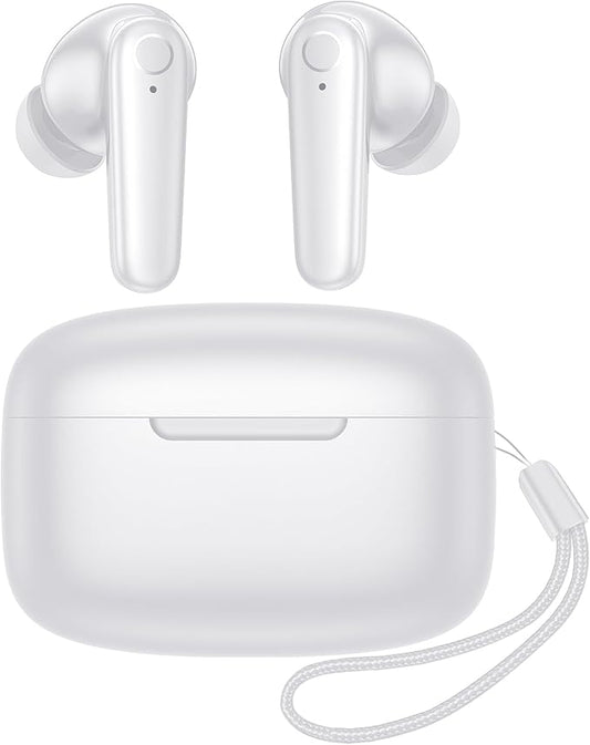 kurdene Wireless Earbuds Bluetooth 5.4 Headphones 60H Playtime Deep Bass Stereo Ear Buds with Mic Comfort Lightweight in Ear Earphones for Workout/Running White-StrideForce Fitness