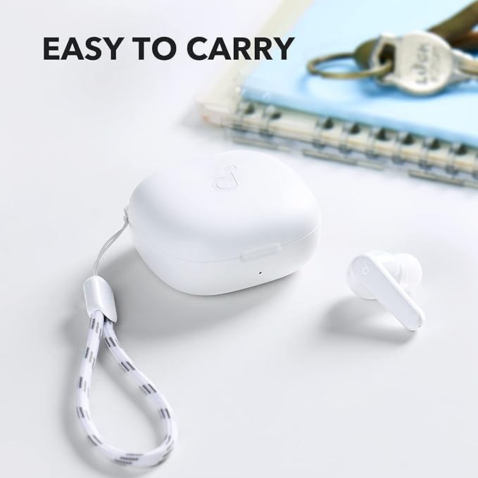 Soundcore by Anker P20i True Wireless Earbuds, 10mm Drivers with Big Bass, Bluetooth 5.3, 30H Long Playtime, Water-Resistant, 2 Mics for AI Clear Calls, 22 Preset EQs, Customization (White)-StrideForce Fitness