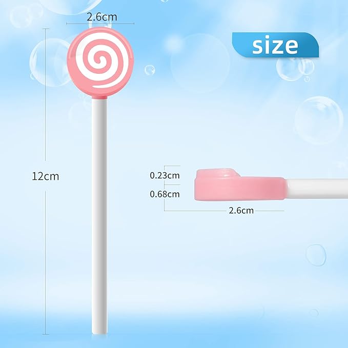 Y-Kelin Kids Tongue Scraper or Cleaner Set-Tongue Cleaner Tongue Brush with Smiley Cover, Multi-color Lollipop Shape Soft Silicone Tongue Brush for Kids, Reduce Bad Breath (4 PACK)