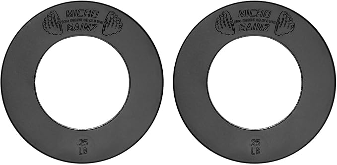 Micro Gainz Calibrated Fractional Weight Plate Set of 2 Plates, Choose Set (.25LB-1.25LB), Designed for Olympic Barbells for Strength Training & Micro Loading Bar Weights, Made in USA-StrideForce Fitness