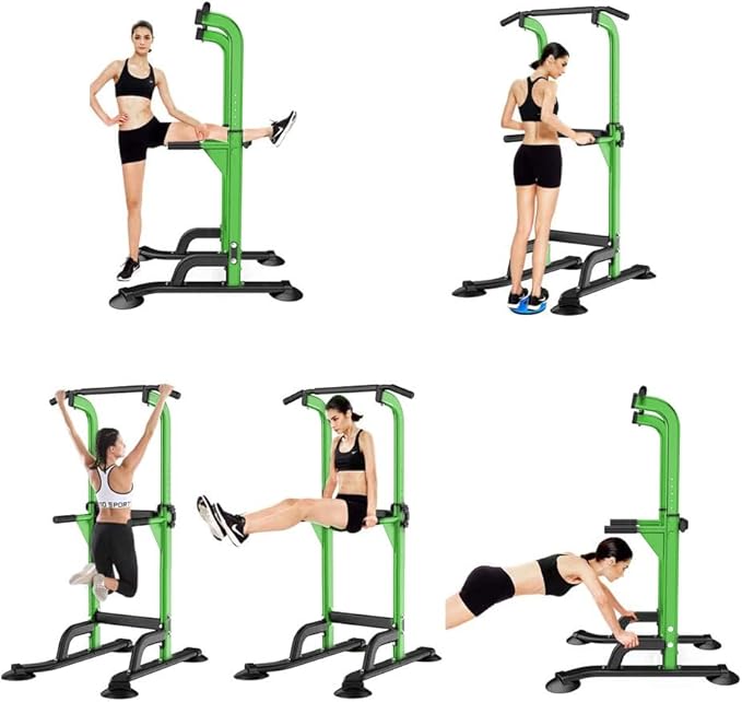 SogesHome Power Tower Pull Up Bar and Dip Station Adjustable Height Dip Stand Multi-Functional Strength Training Fitness Workout Station-StrideForce Fitness