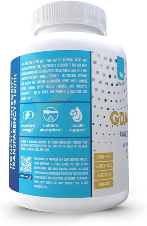 NuEthix Formulations GDA-MAX PRO, Double Berbine HCL Supplement, Supports Glucose Metabolism, Weight Management, Immune Support, Heart Health - Non GMO, Gluten Free, Dairy Free, 90 Count-StrideForce Fitness