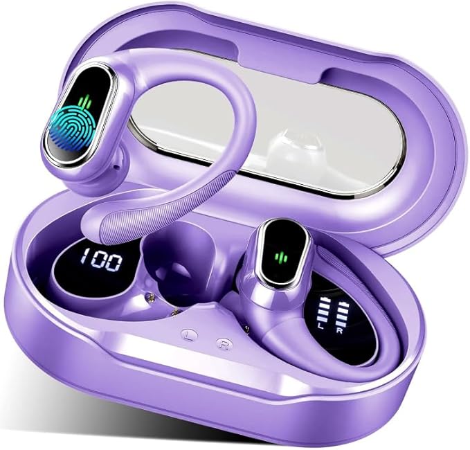 Wireless Earbuds, 2025 Bluetooth 5.4 Headphones Sport, Bluetooth Earbuds with ENC Noiss, Dual LED Display-StrideForce Fitness