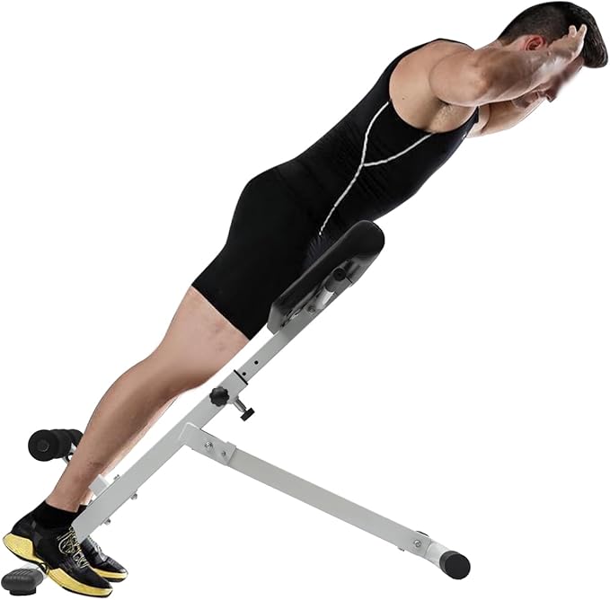 Roman Chair, Hyperextension Bench Roman Chair Adjustable Back Extension Machine Lower Back Exercise Equipment Multi-Functional Workout Bench for Home Gym Full Body Abs Glutes Core Muscles-StrideForce Fitness