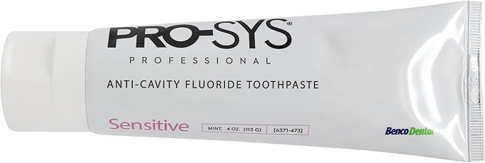 PRO-SYS® Professional Sensitive Toothpaste for Cavity Protection & Enamel Repair for Sensitive Teeth, Fluoride Toothpaste, Sooth Nerve Endings and Reduce Pain, Fresh Mint Gel (Pack of 4)