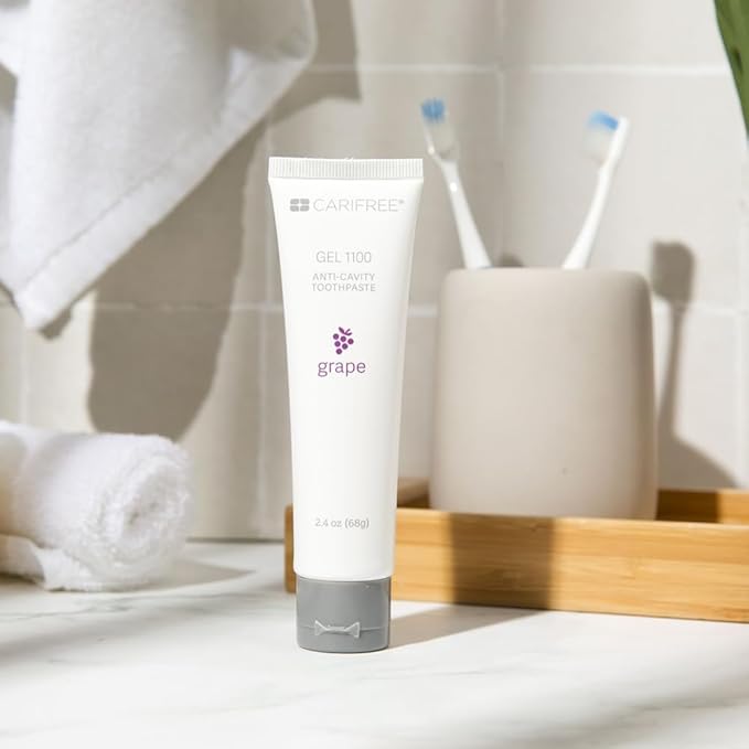 CariFree Gel 1100, Grape Flavored, Anti-Cavity Fluoride Toothpaste with Nano Hydroxyapatite for pH Neutralization, Enamel Protection, Dentist Recommended, Made in The USA (2.4 Ounce, Pack of 2)