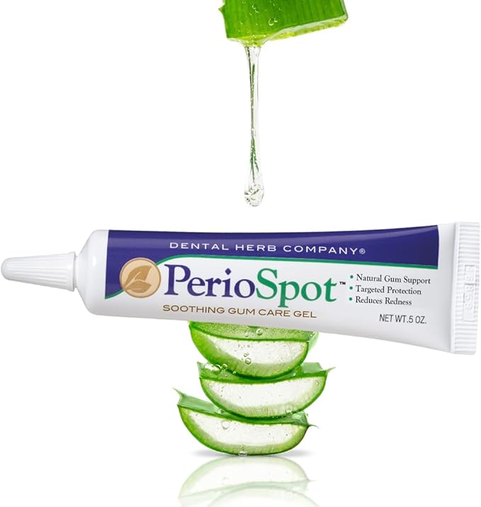 Dental Herb Company - PerioSpot Mouth Sore and Gum Care Gel - Soothes and relieves discomfort from Canker sores and Gum Irritation (.5 oz.)