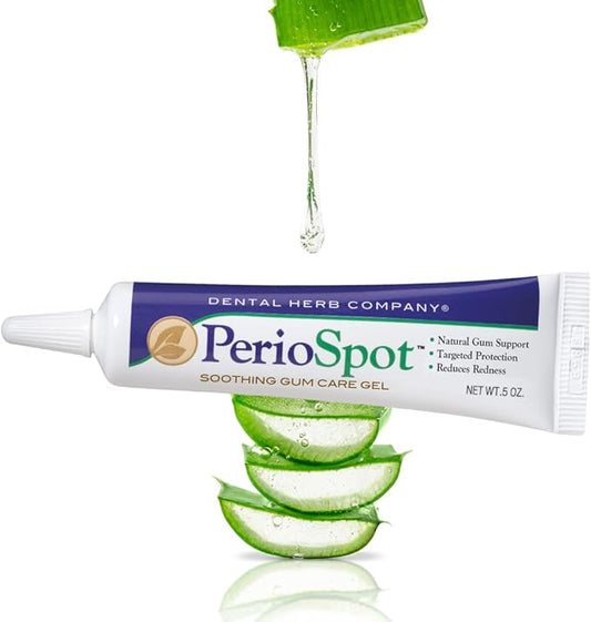 Dental Herb Company - PerioSpot Mouth Sore and Gum Care Gel - Soothes and relieves discomfort from Canker sores and Gum Irritation (.5 oz.)