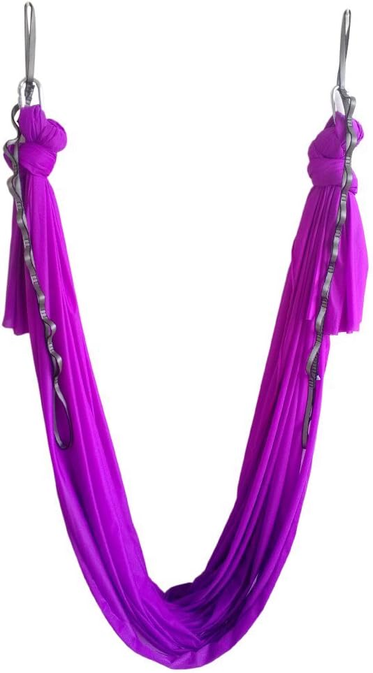Aerial Yoga Hammock 5.5 Yards Yoga Swing Pilates Silk Home Gym Fitness Include hardware,Daisy Chain, Pose Guide-StrideForce Fitness