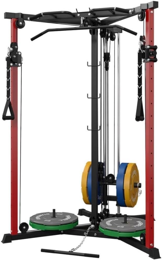 Mikolo Cable Crossover Machine, Functional Trainer with 17 Adjustable Positions, Home Gym Equipment with High and Low Pulley System for LAT Pulldowns and Seated Cable Row, Cable Fly Machine-StrideForce Fitness