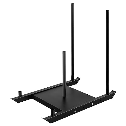 Weighted Training Pull Sled Fit for 1-2 Inch Plates, Sled Workout Equipment, Sport Power Sled for Athletic Exercise and Speed Improvement,500LB-StrideForce Fitness