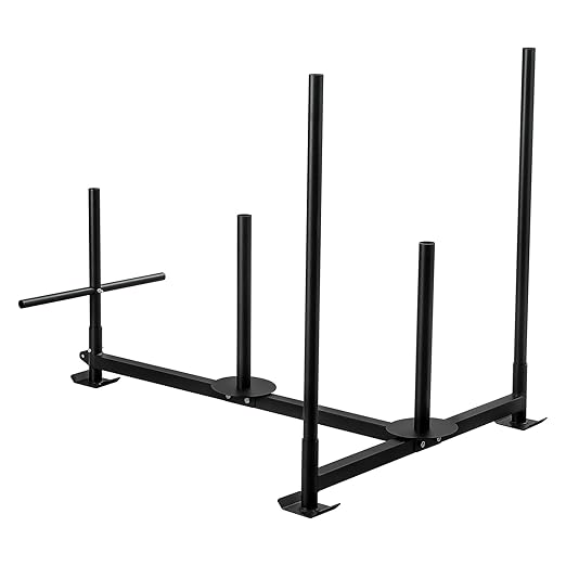 Weighted Training Pull Sled Fit for 1-2 Inch Plates, Sled Workout Equipment, Sport Power Sled for Athletic Exercise and Speed Improvement,300LB-StrideForce Fitness