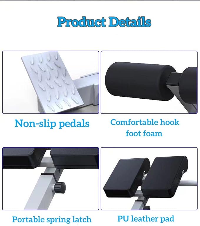 ComMax Roman Chair Back Hyperextension Bench Adjustable Back Exercise Machine Home Gym Workout Equipment for Abs and Glute-StrideForce Fitness