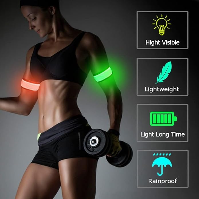 LOBKIN Safety Bracelets, LED Slap Armband Kids Walking at Night Safe LED Light Wrist Light Reflective Belt, Magic Band Running Lights for Runners-StrideForce Fitness
