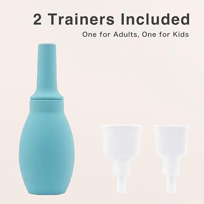 Tongue Exerciser with 2 Interchangeable Suction Tips, Manual Oral Muscle Training Tool for Daily Tongue Strength Exercise, Adult & Child Size