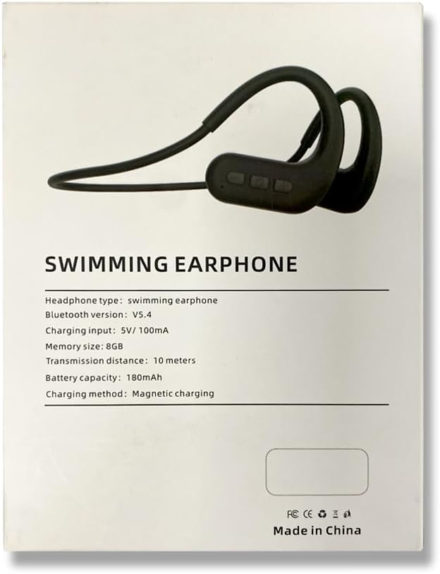 LOBKIN Waterproof Earbuds for Swimming, Bone Conduction Headphones IPX8 Swimming Headphones 8GB Memory Bluetooth 5.4 Wireless 8H Playtime in Ear Underwater Sport Earphones for Swimming, Running-StrideForce Fitness