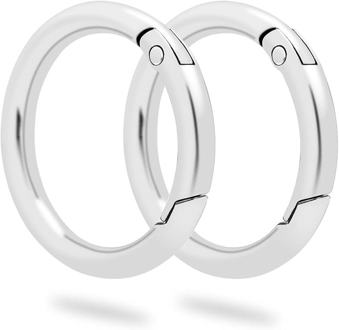 10Pack 1-1/4" Trigger Spring O Rings, Metal Round Carabiner Clip Snap Hook, Spring Keyring Buckles for Replacement Purse Strap, Paracord Lanyard Clips, Keychain Rings Hardware DIY Crafts Making-StrideForce Fitness