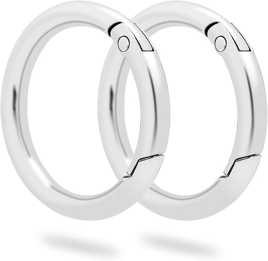 10Pack 1-1/4" Trigger Spring O Rings, Metal Round Carabiner Clip Snap Hook, Spring Keyring Buckles for Replacement Purse Strap, Paracord Lanyard Clips, Keychain Rings Hardware DIY Crafts Making-StrideForce Fitness