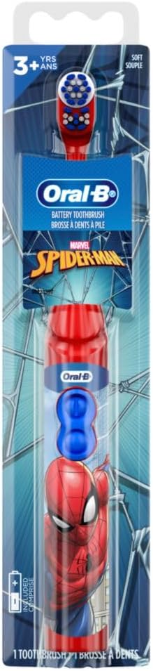 Oral-B Kid's Battery Toothbrush Featuring Marvel's Spiderman, Soft Bristles, for Kids 3+