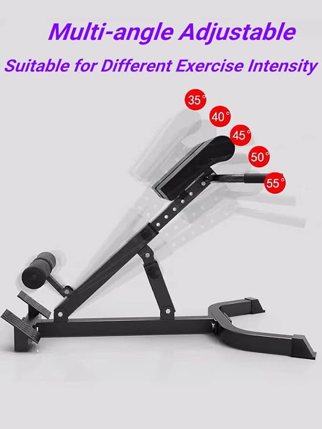 ComMax Hyperextension Roman Chair Back Extension Bench Foldable Workout Bench Machine for Home GYM Adjustable Waist Abdominal Back Trainer-StrideForce Fitness