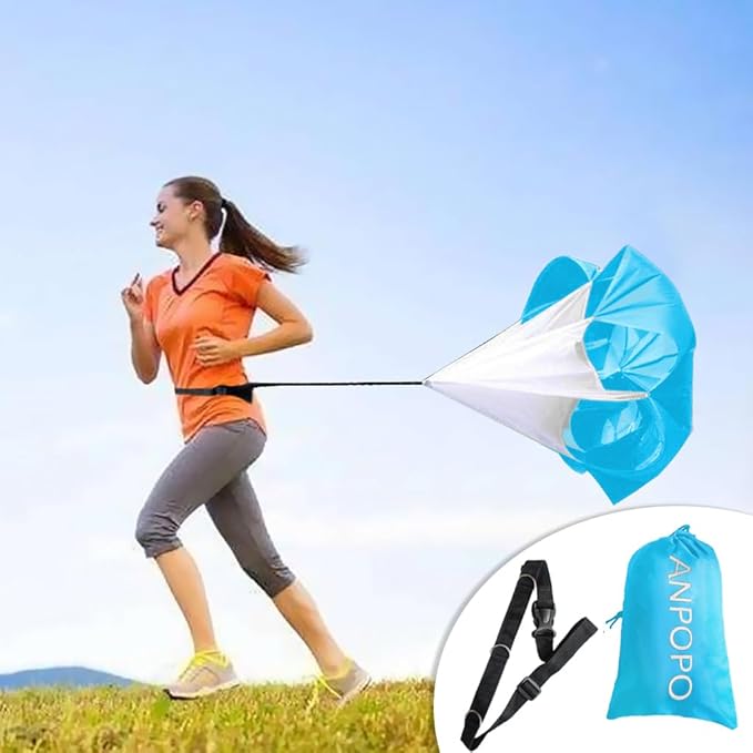 Bfsmile Running Speed Training 56" Parachute with Adjustable Strap, Free Carry Bag. Speed Chute Resistance Running Parachute for Kids Youth and Adults-StrideForce Fitness