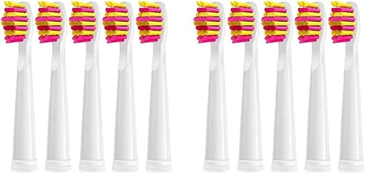 Replacement Electric Toothbrush Head Bristle Brush Refill ，Compatibility for Fairywill Refills FW-D1/FW-D3/FW-D7(10 PCS PK)