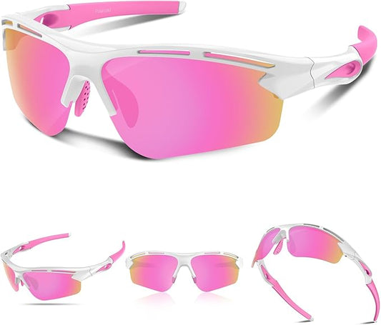 Polarized Sports Sunglasses for Men Women,UV400 Protection Sunglass for Running Cycling Fishing Hiking TR90-StrideForce Fitness