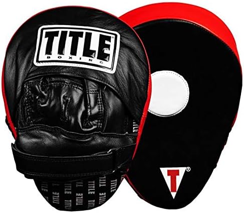 TITLE Boxing Icredi-Ball Leather Punch Mitts 2.0, Black/Red - Boxing Pads, Muay Thai, Focus Mitts, MMA Equipment, Kickboxing-StrideForce Fitness