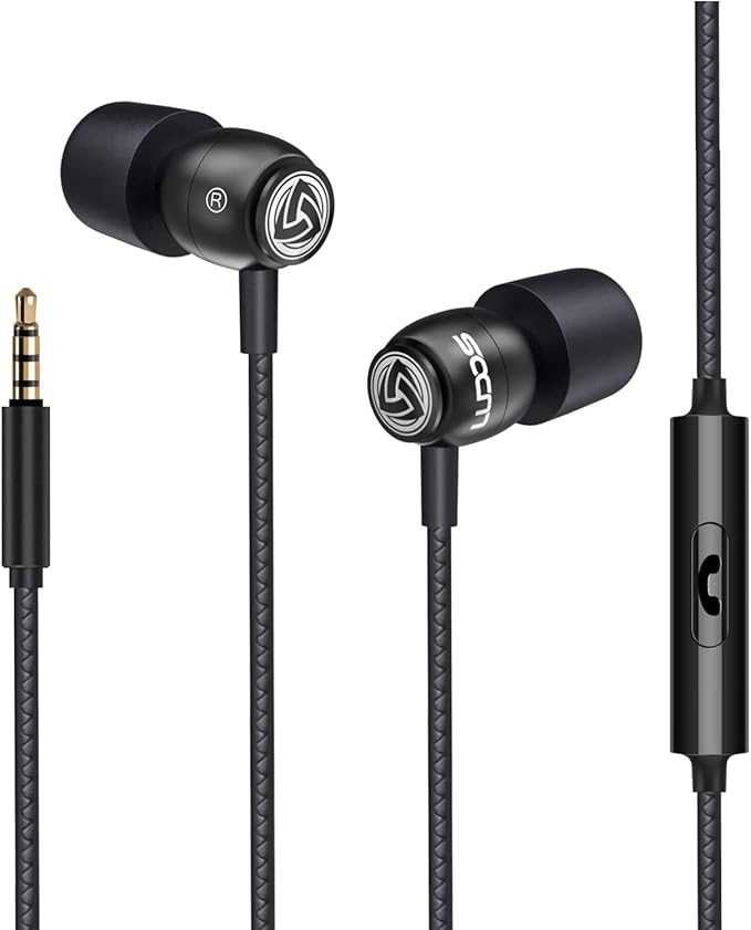 Ludos Clamor Wired Earbuds in-Ear Headphones, 5 Years Warranty, Earphones with Microphone, Noise Isolating Ear Buds for School, Kids, Women, Small Ear-StrideForce Fitness