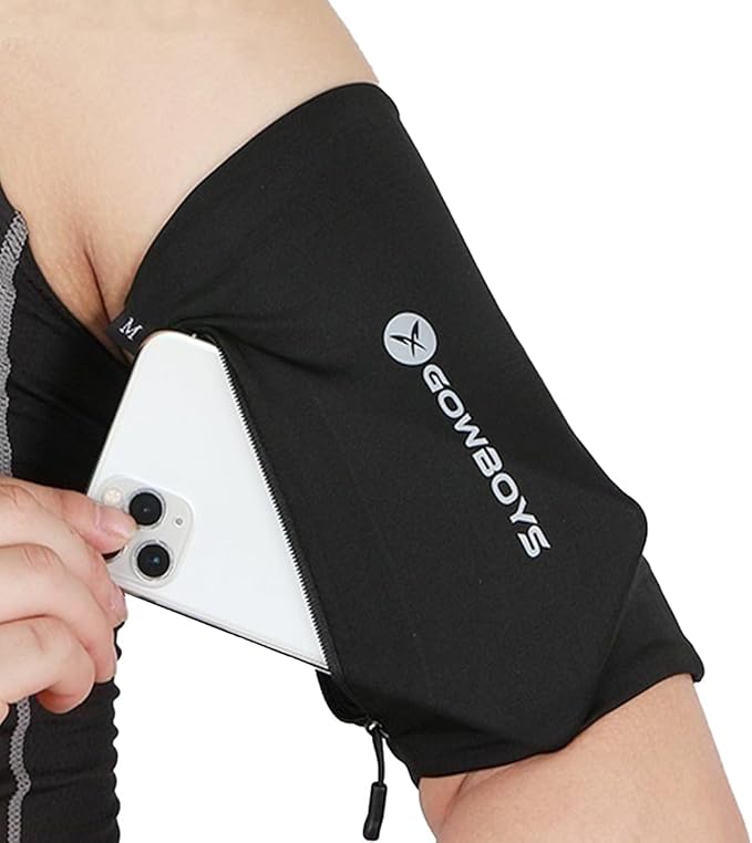 Running Phone Armband for Men Women,Universal Arm Bands for Phones Below 8 Inches,Waterproof Cell Phone Armband for Hiking,Running,Cycling,Climbing(Black L)-StrideForce Fitness