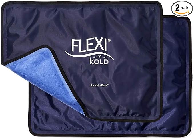FlexiKold Ice Packs for Injuries Reusable with Straps – Cold Compress Gel Cold Pack, Ice Pack for Knee, – Flexible Medical Ice Wrap for Back, Shoulders, Legs, Muscle Pain – Standard – 2 Pk-StrideForce Fitness