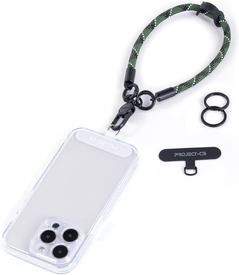 project-cb Phone Wrist Strap 1,Tether Tab 2,Phone Wristlet,Lanyard Wrist Strap,Key Holder,KeyChain,KeyRing×2(Green)-StrideForce Fitness