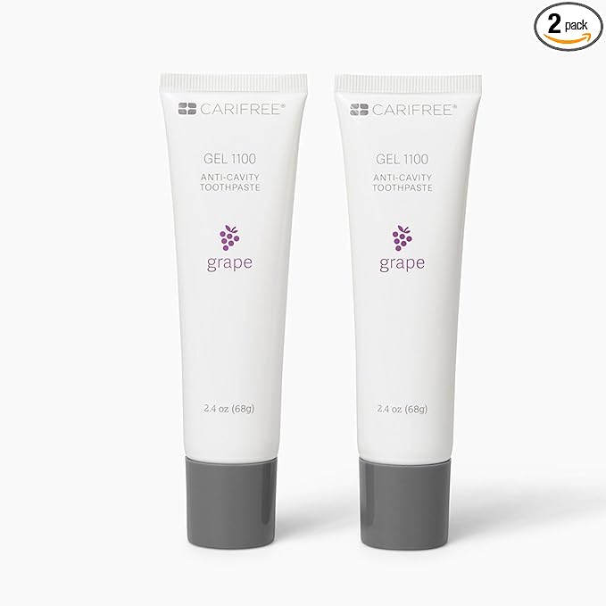 CariFree Gel 1100, Grape Flavored, Anti-Cavity Fluoride Toothpaste with Nano Hydroxyapatite for pH Neutralization, Enamel Protection, Dentist Recommended, Made in The USA (2.4 Ounce, Pack of 2)