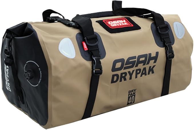 Waterproof Duffel& Luggage Bag - Motorcycle Dry Bag Tail Saddle Bags with Roll Top Closure,Large Storage Space,for Camping, Kayaking, Fishing & Traveling(MudBrown, 40L)-StrideForce Fitness