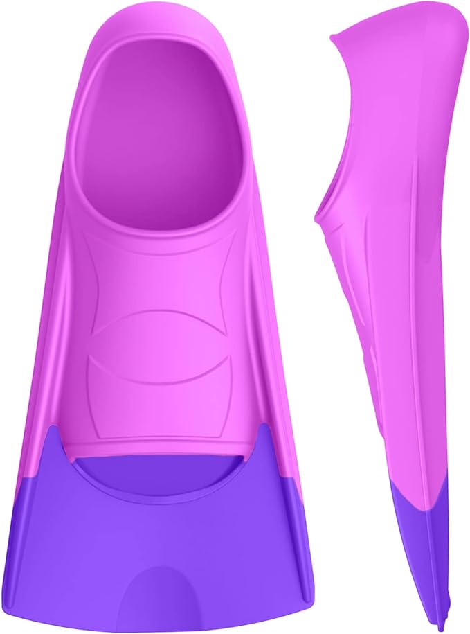 Gintenco Swim Fins, Kids Swim Training Fins for Lap Swimming, Travel Size Flippers with Mesh Bag, Silicone Swimming Fins for Kids Teens Adults Women Men-StrideForce Fitness