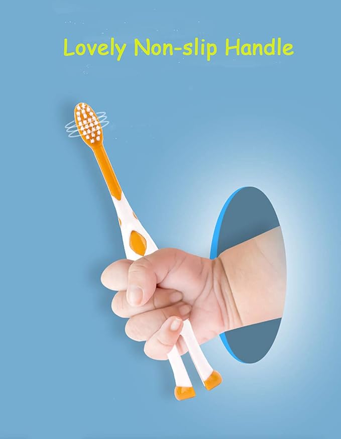 8 Packs Kids Toothbrush, Extra Soft Lovely Deer Toddler Toothbrush for Kids 2-8 Years (Pink&Orange&Blue&Green)