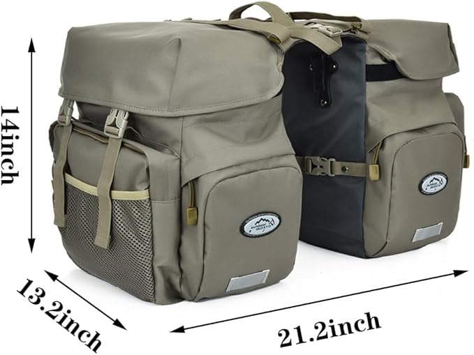 ZTZ Bike Bags for Bicycles Rear Rack, Waterproof Rear Bike Rack Bag with Rain Cover and Reflective Trim-StrideForce Fitness