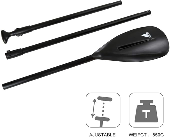 SUP Paddle - 3-Piece Adjustable Aluminium SUP Paddle with Glass Fiber Blade for Surfing, Floating, Water Sports-StrideForce Fitness