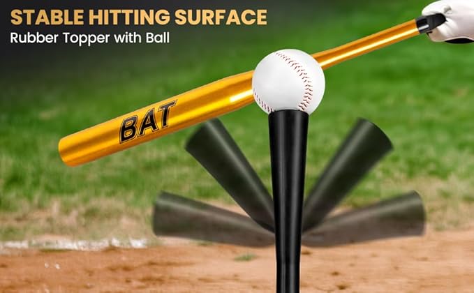 Baseball Batting Tee Set with Light Weight Aluminum Bat and Baseball - Hitting Tee - Baseball Tee - Batting Tees for Baseball - Hitting Tee for Baseball - Baseball Hitting Tee - Baseball Tee Set-StrideForce Fitness