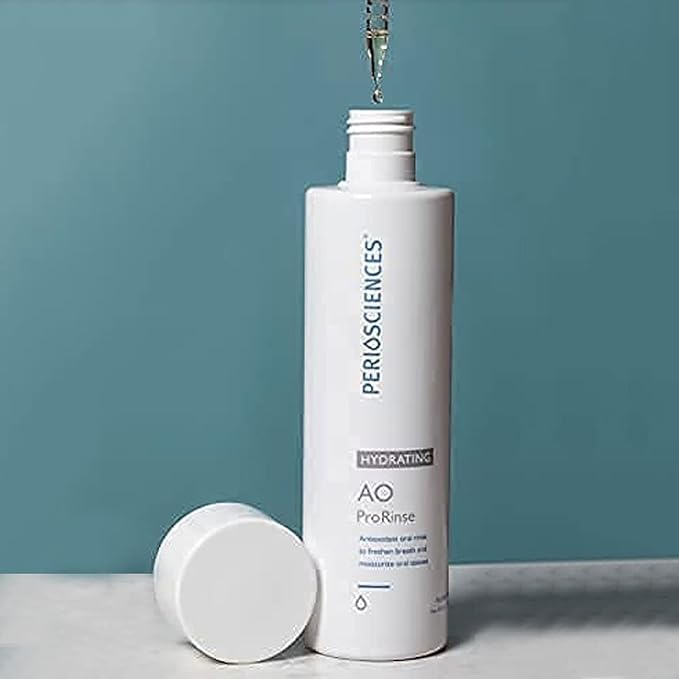 PerioSciences Hydrating Mouthwash Rinse Oral Care Pre Brush - Mint Anti Cavity Dry Mouth Plaque Remover for Healthier Gum Tissue & Teeth Enamel Protection - AO Dentist Recommended Clean - Pack of 2