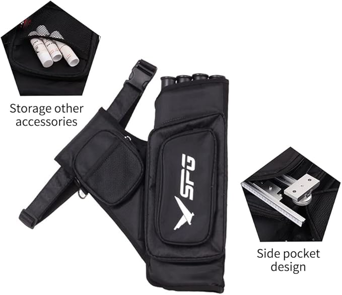 SOPOGER Archery Hip Quiver for Arrows - 3 or 4 Tube Bow Belt Quiver Waist Hanged for Youth Teens Adults Compound Bow Recurve Bow Target Shooting-StrideForce Fitness