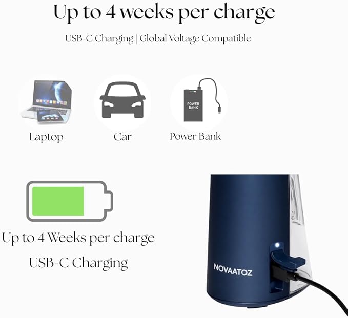 HydroAdvance Cordless Water Flosser for Teeth & Gums | Rechargeable Portable Oral Irrigator for Braces & Travel | Pulse Cleaning with 2 Flossing Tips | Waterproof Dental Care Device (Blue)
